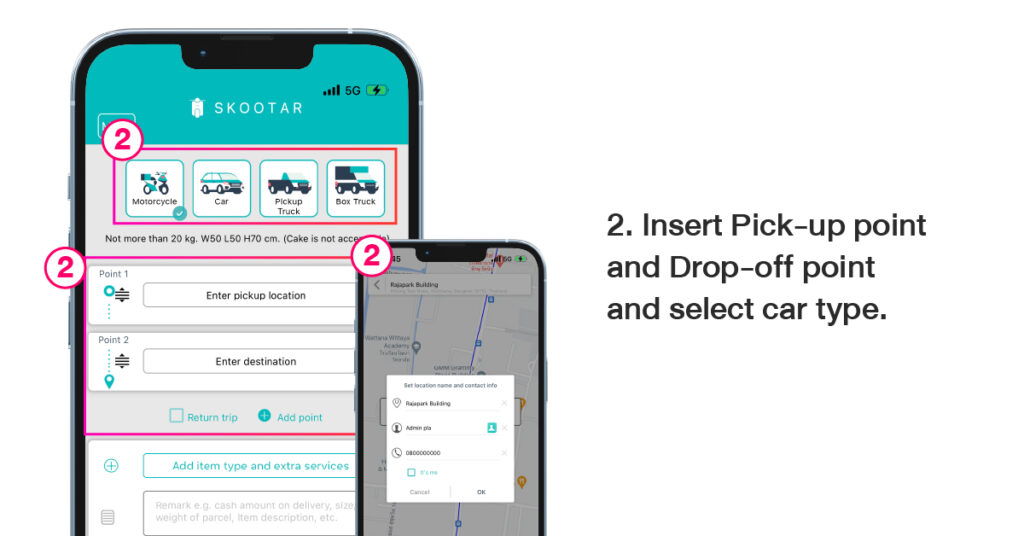 Book and order skootar via application - 2